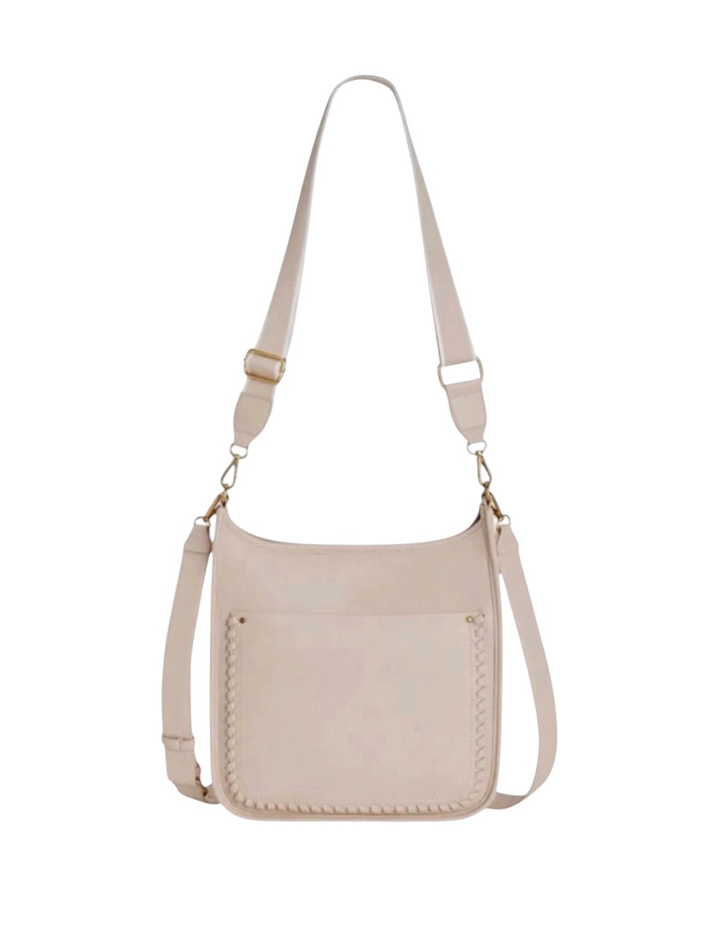 New Style & Co Women Faux Leather Beige Crossbody Bag Medium⁠
